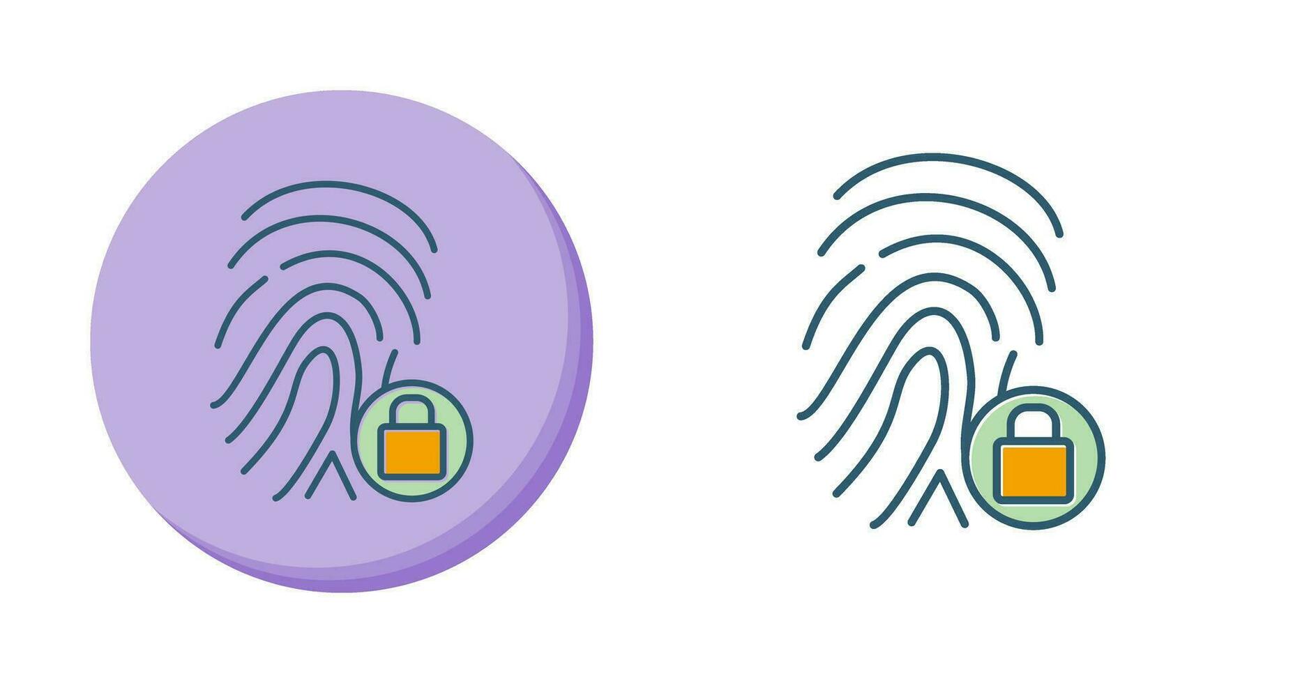 Fingerprint Lock Vector Icon