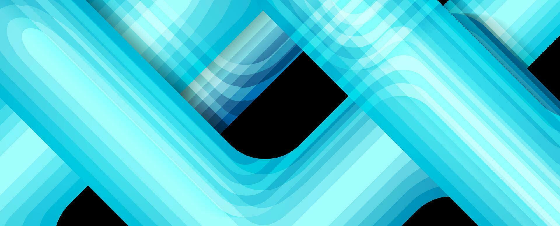 Blue glossy stripes abstract tech geometric background vector