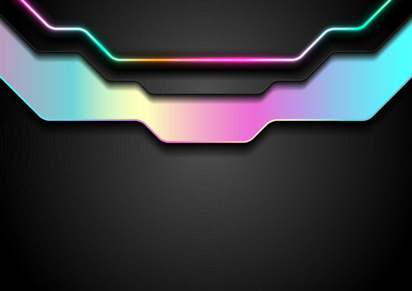 Holographic glossy geometric abstract tech background vector