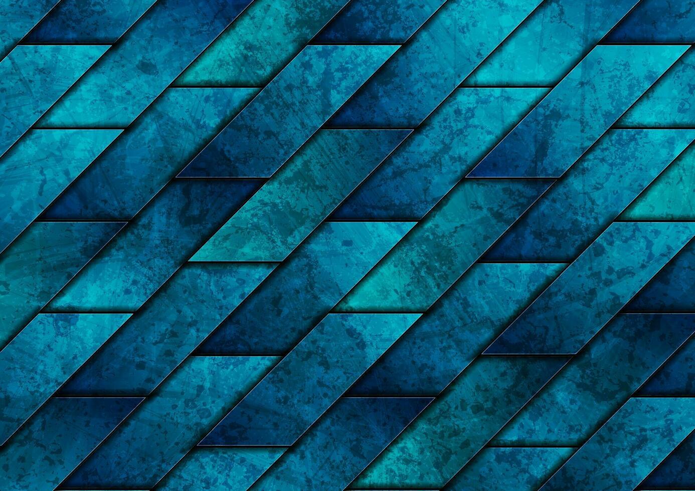 Dark blue grunge tech geometric abstract background vector