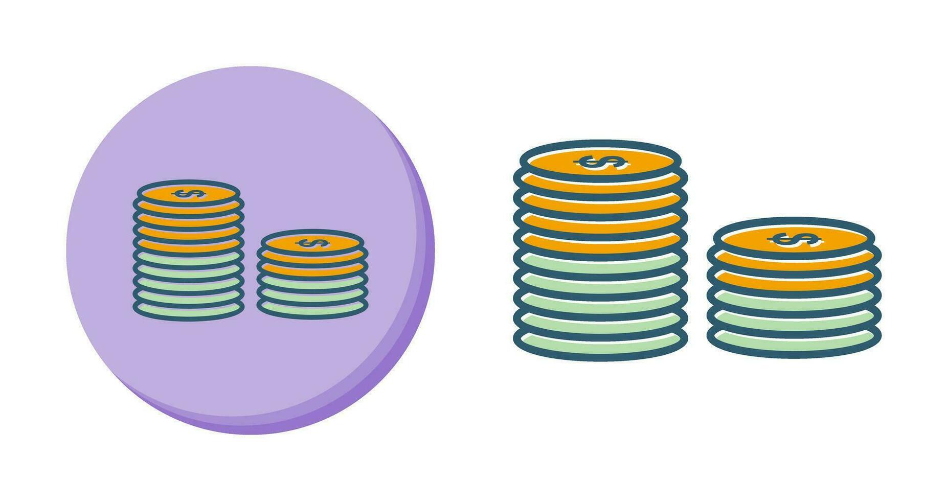 pila de monedas vector icono