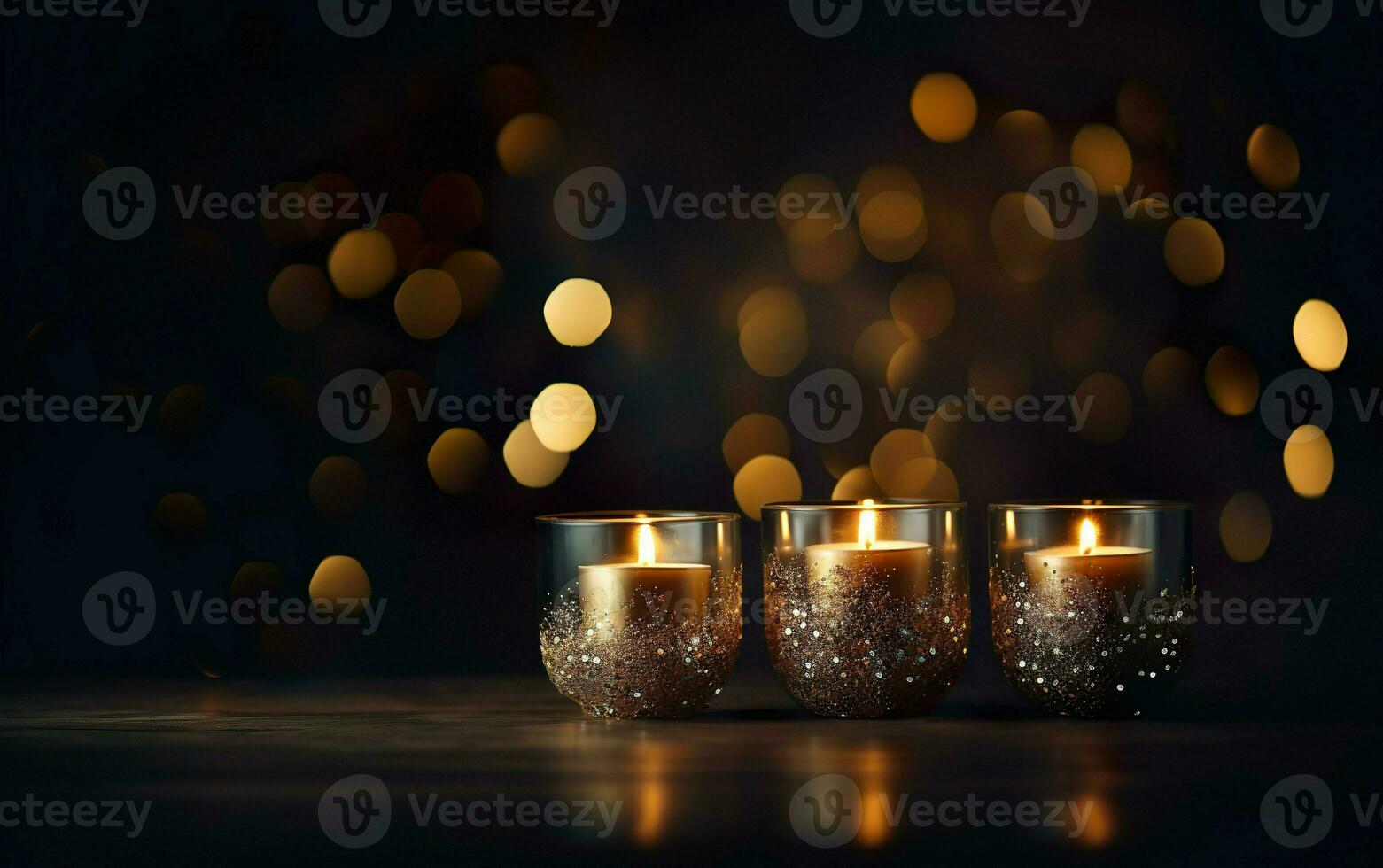 Premium AI Image  Aromatic candle burning in a jar filled with glitter and  confetti