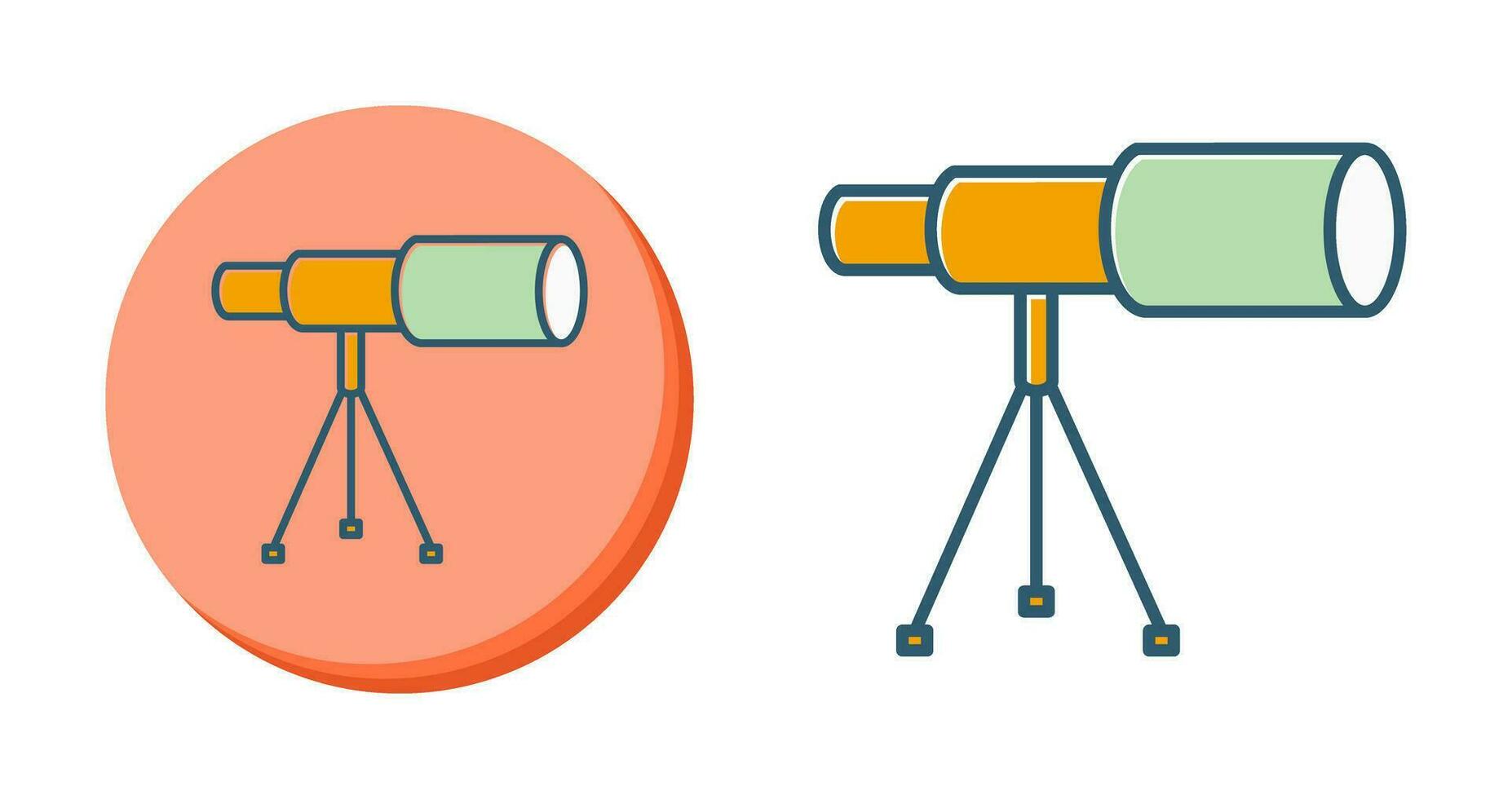 telescopio en icono de vector de soporte