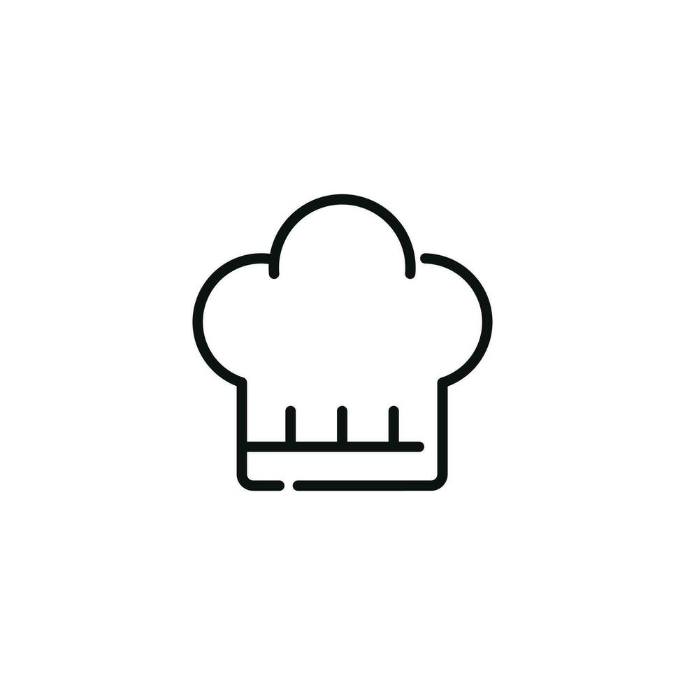 Chef hat line icon isolated on white background vector