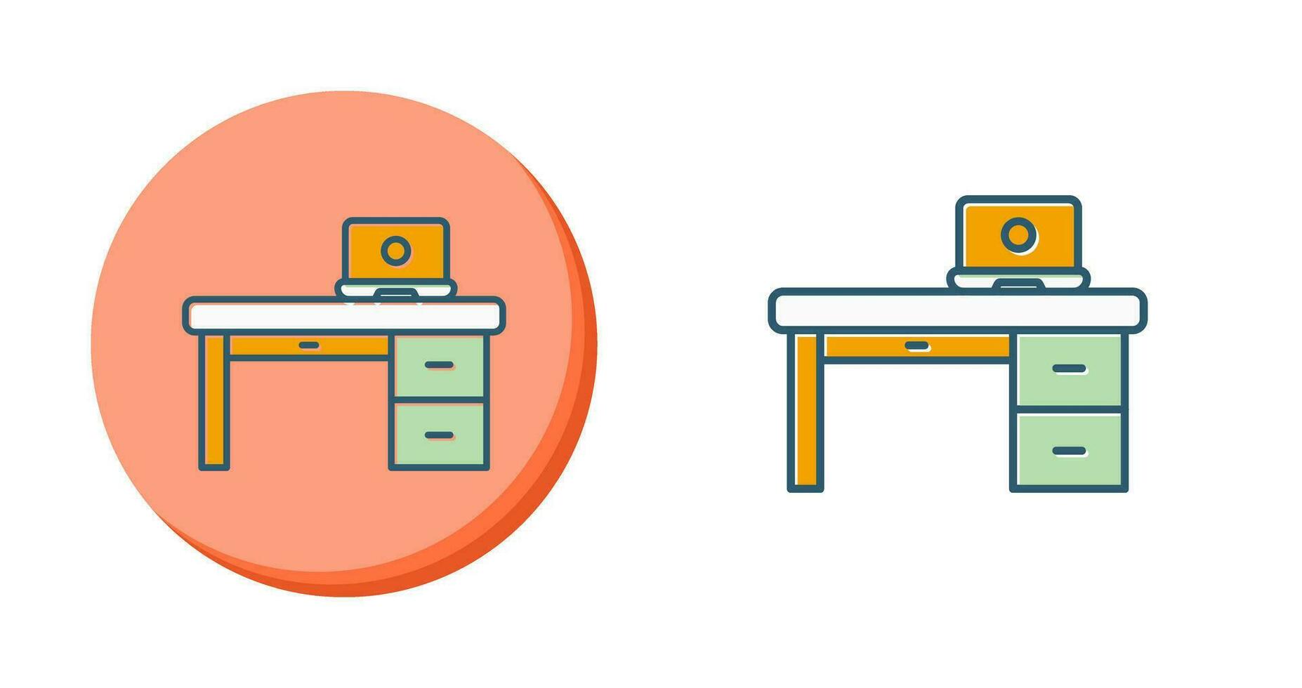 Office Desk Vector Icon