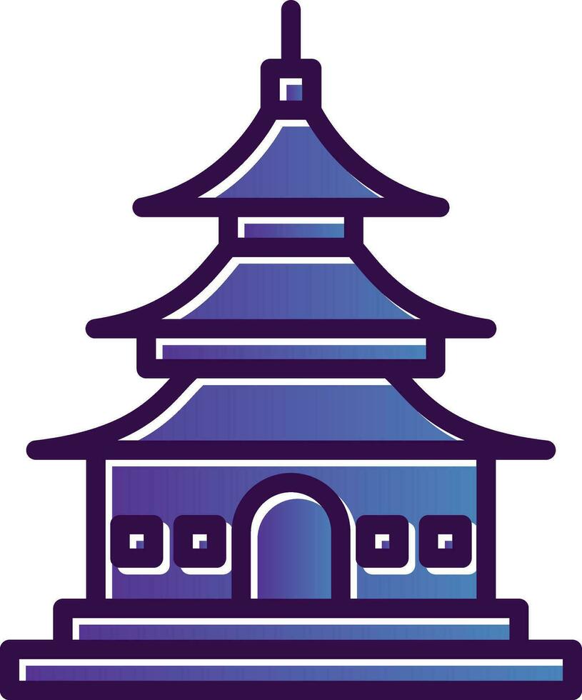 asiático templo vector icono diseño