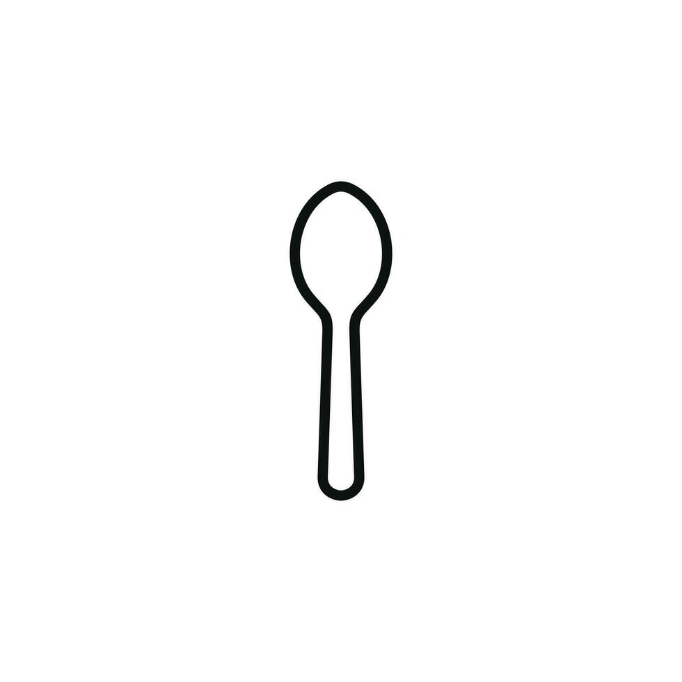 Spoon line icon isolated on white background vector