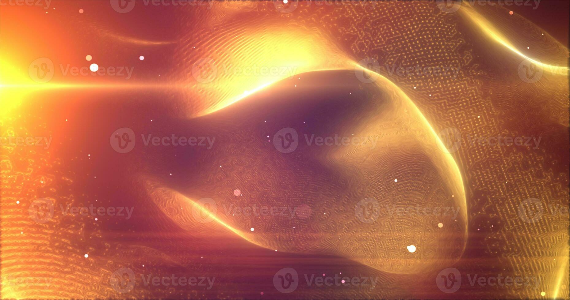 Orange glowing energy bright particles light lines and waves abstract background photo