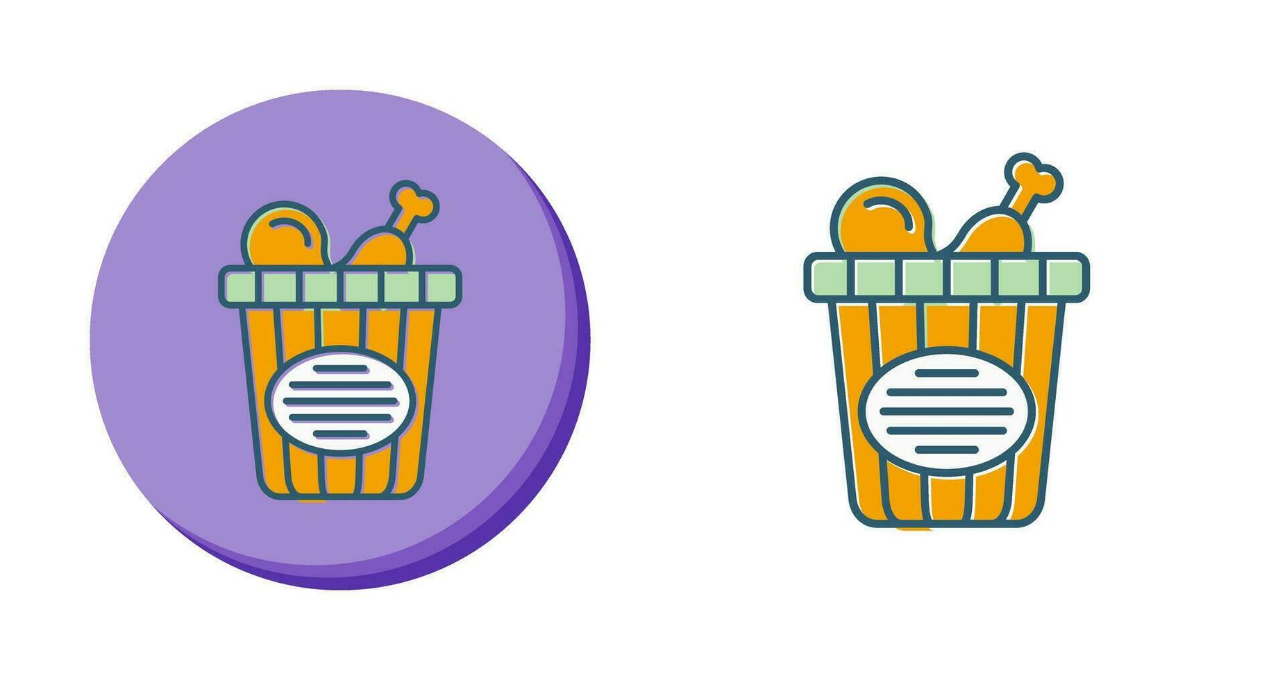 Chicken Bucket Vector Icon