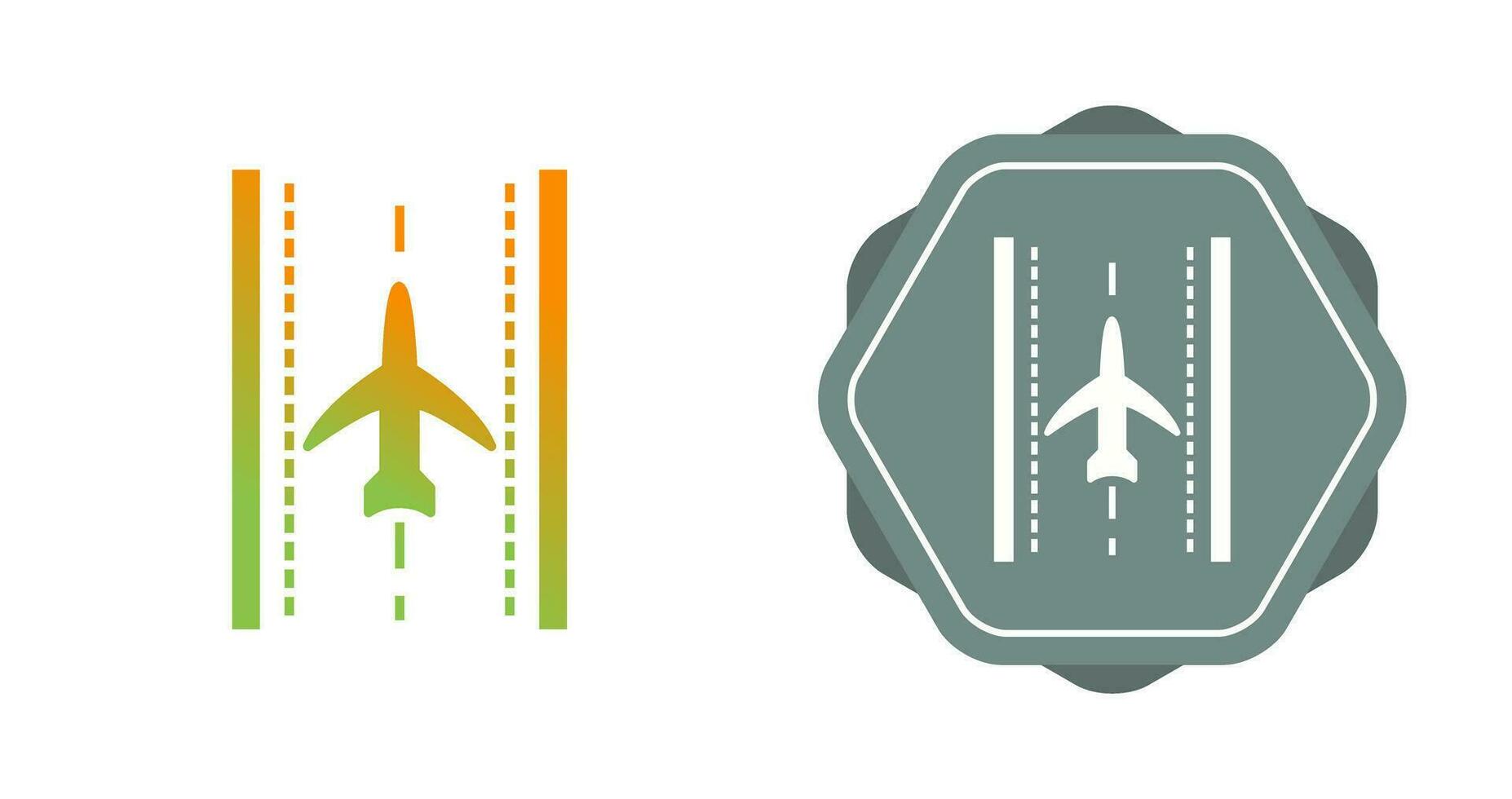 Plane on Runway Vector Icon