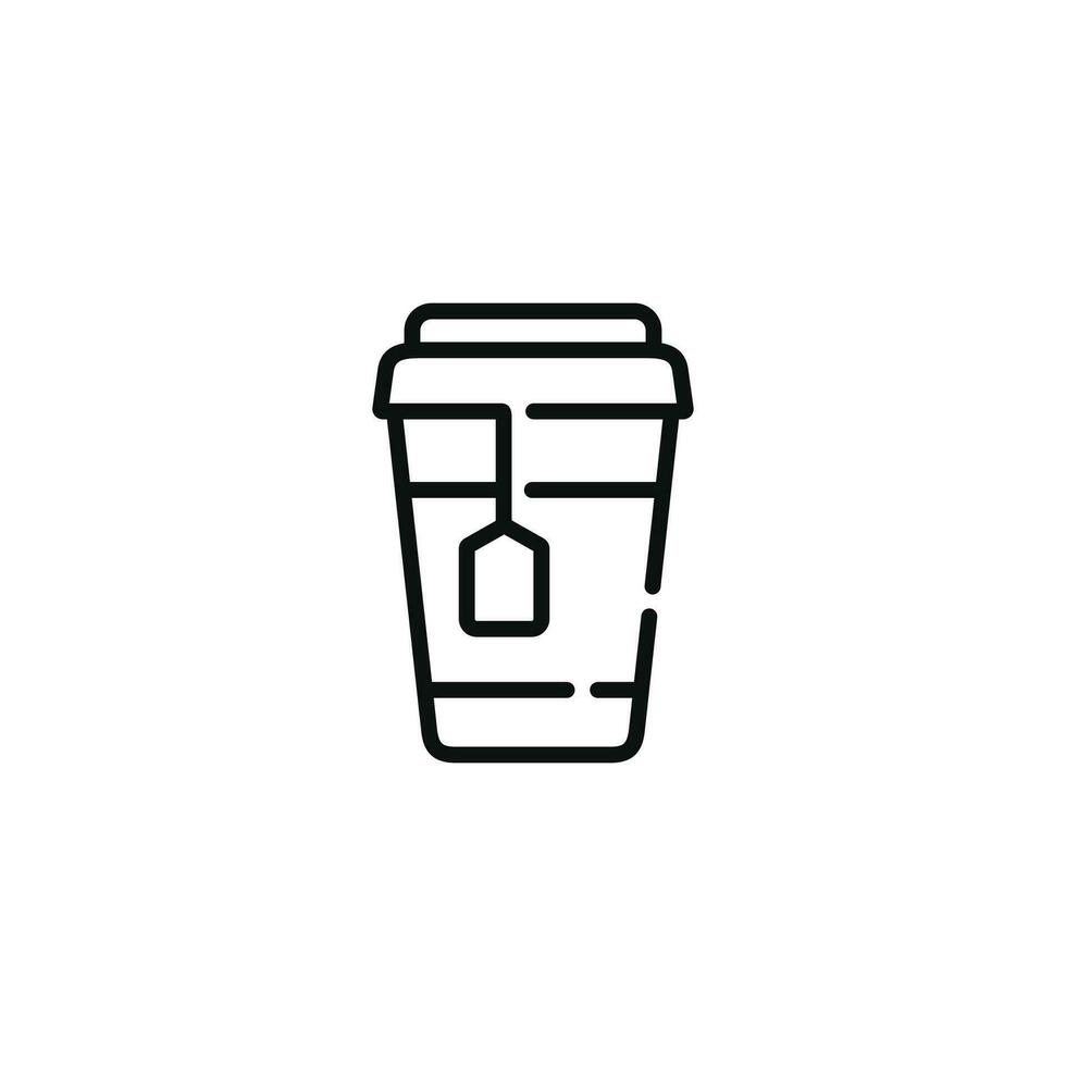 Tea cup line icon isolated on white background vector