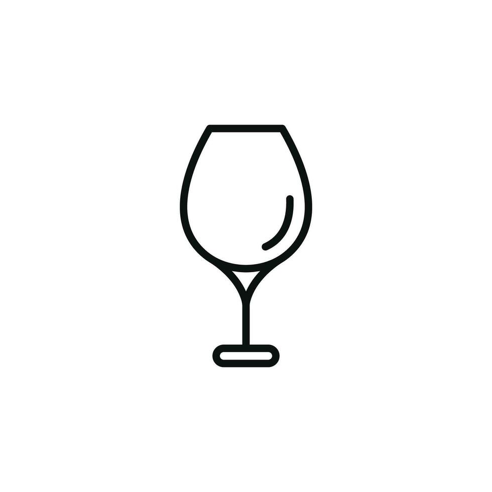 vino vaso línea icono aislado en blanco antecedentes vector