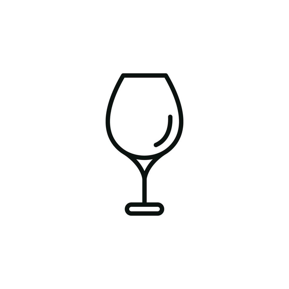 Wine glass line icon isolated on white background vector