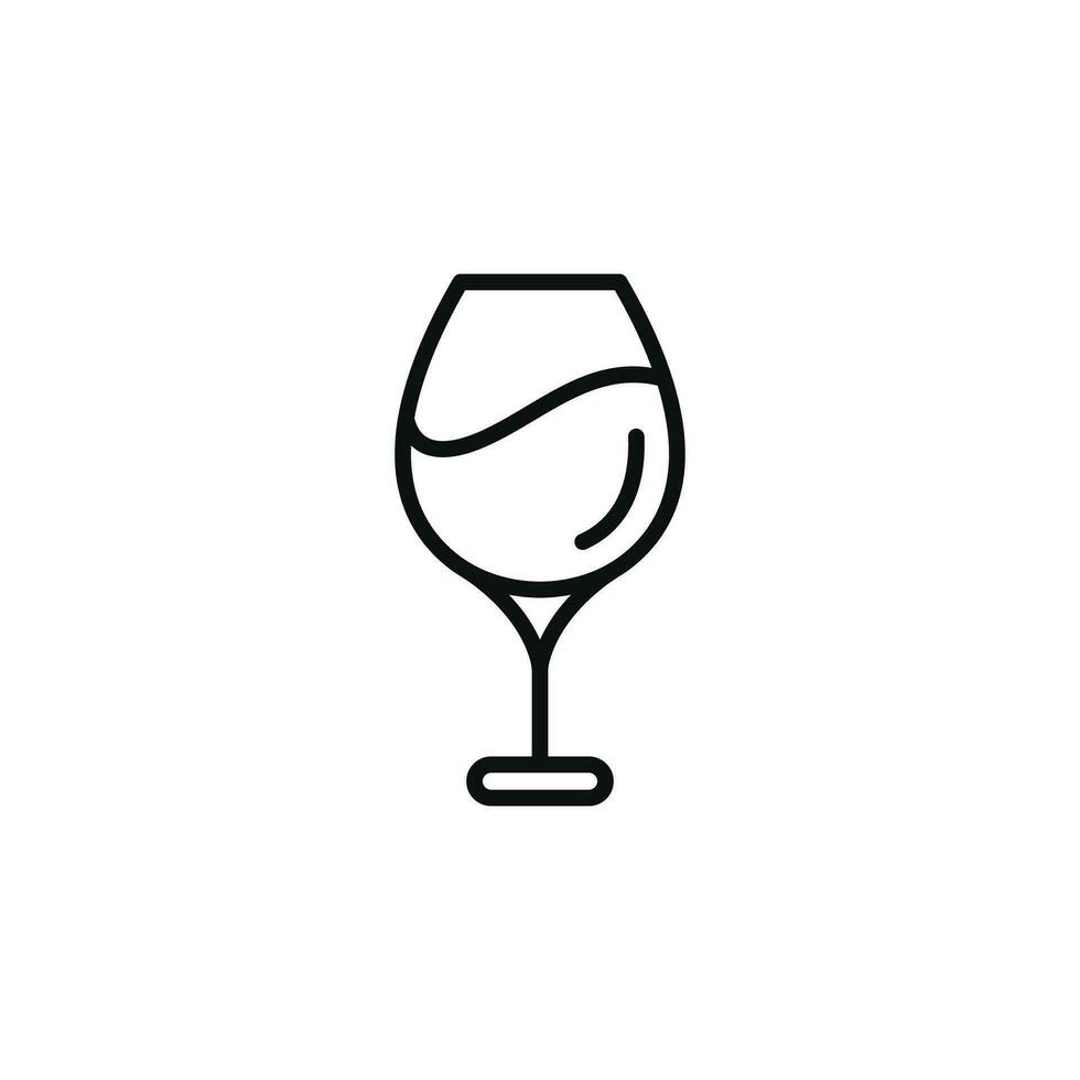 Wine glass line icon isolated on white background vector