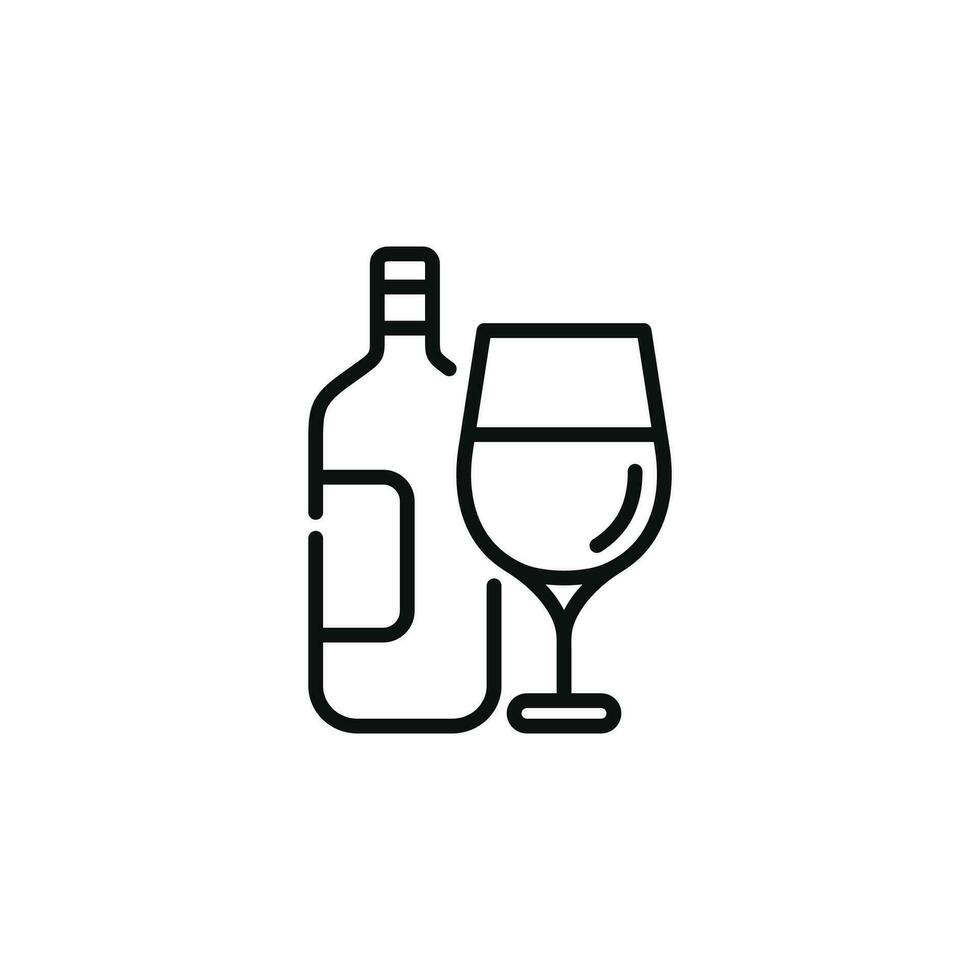 Wine line icon isolated on white background vector