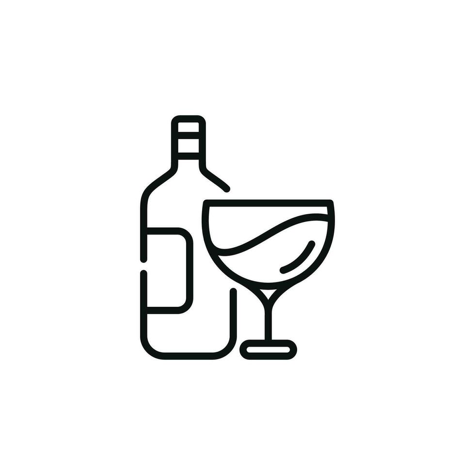 Wine line icon isolated on white background vector