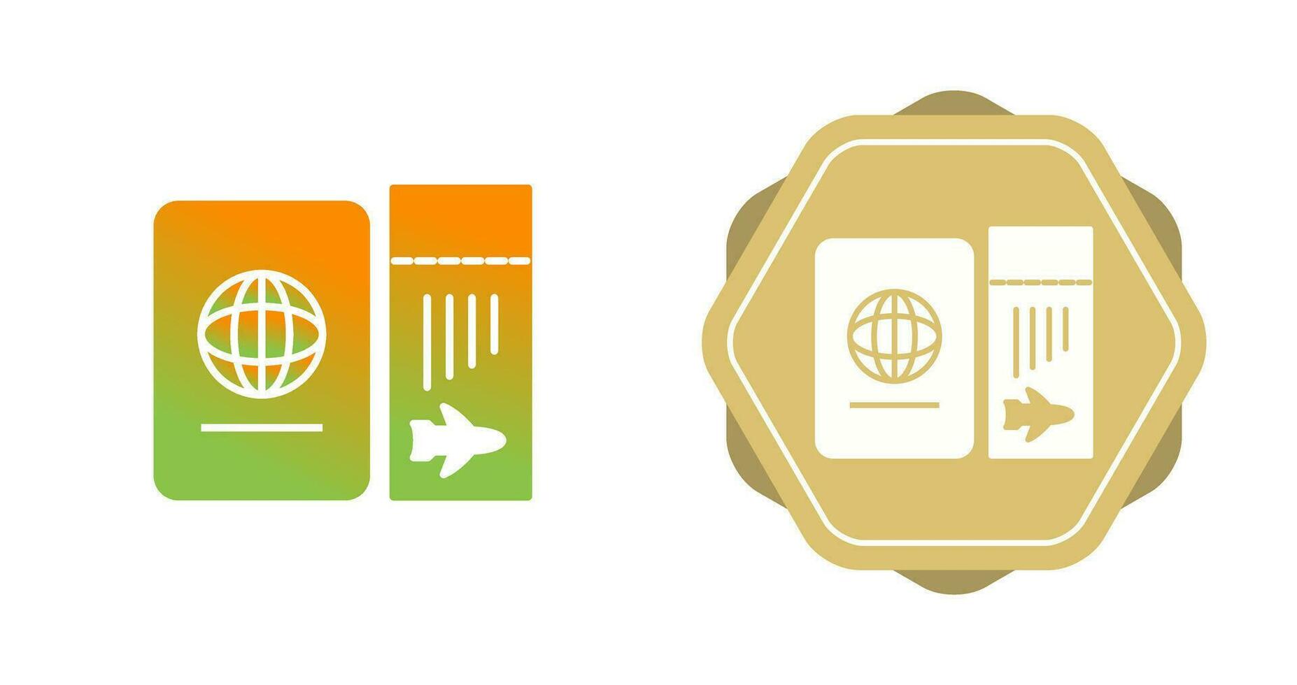 Ticket and Passport Vector Icon