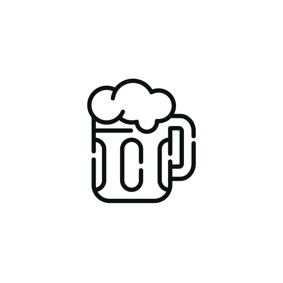 Beer line icon isolated on white background vector