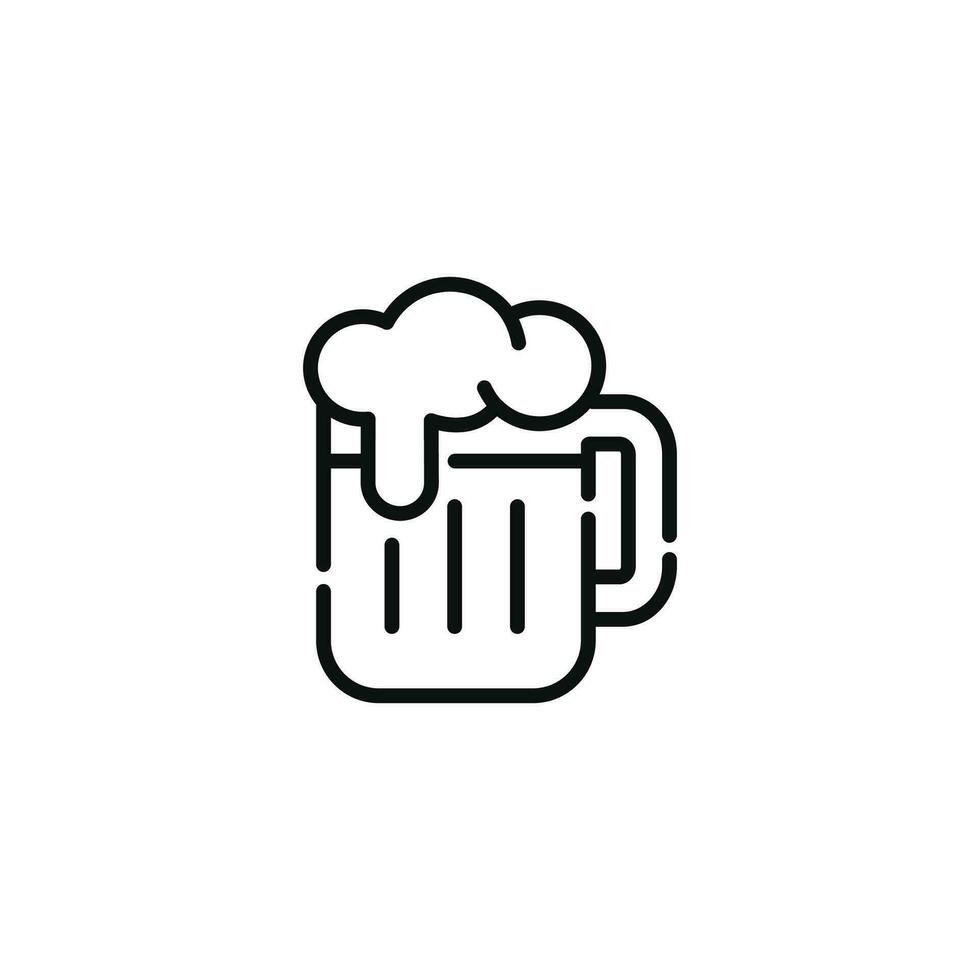 Beer line icon isolated on white background vector