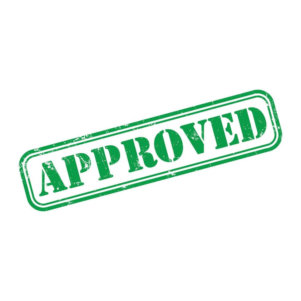 Approved stamp. Approved green ink stamp. Approved rubber grunge stamp vector illustration