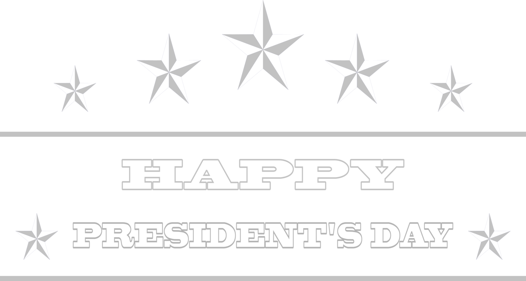 Happy President's Day logo icon symbol white design transparent background png