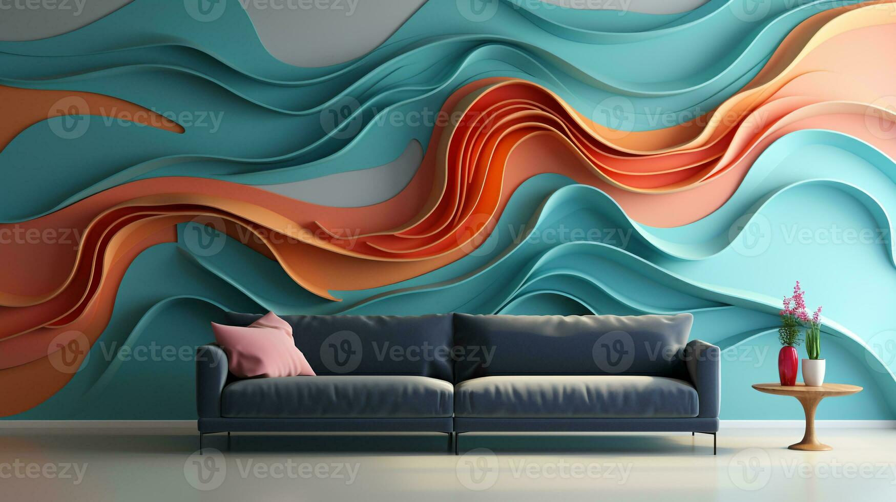 pastel color living room background photo