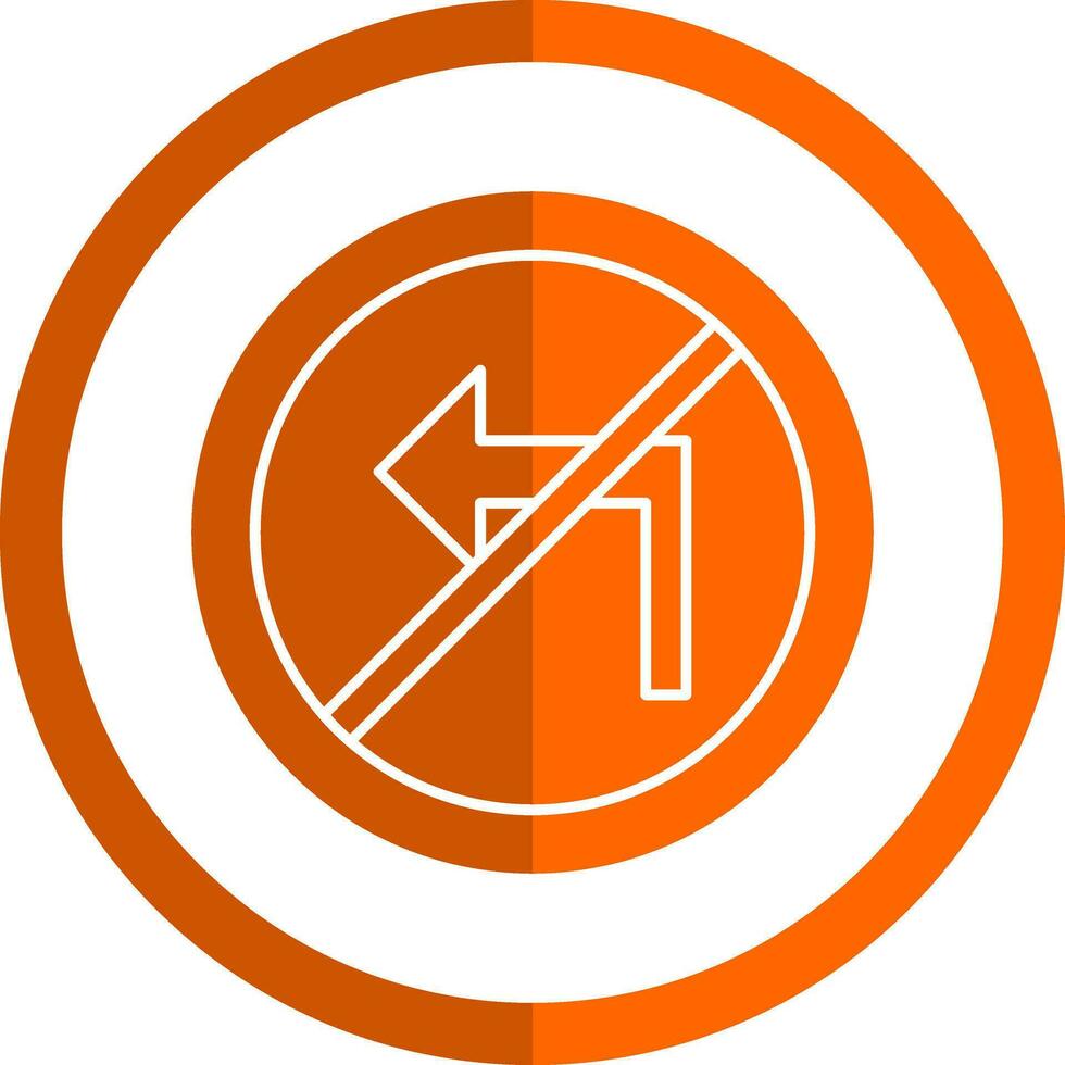 No Turn Left Vector Icon Design