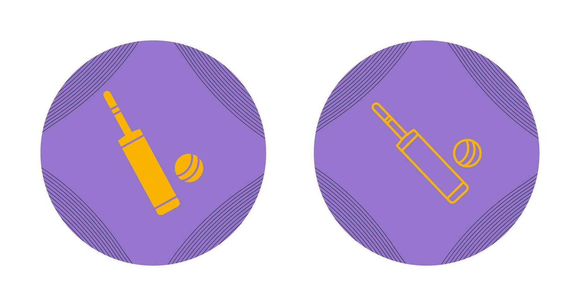 Cricket Bat and Ball Vector Icon