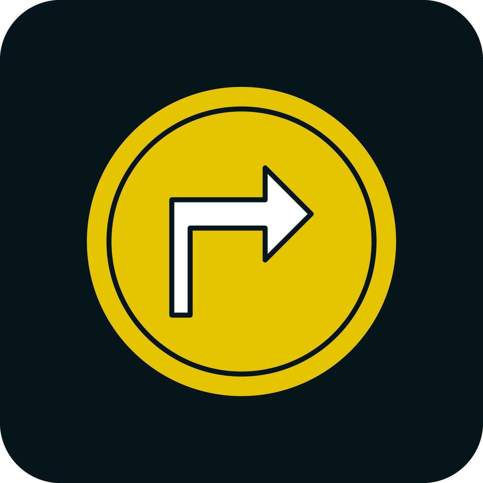 Turn Right Vector Icon Design