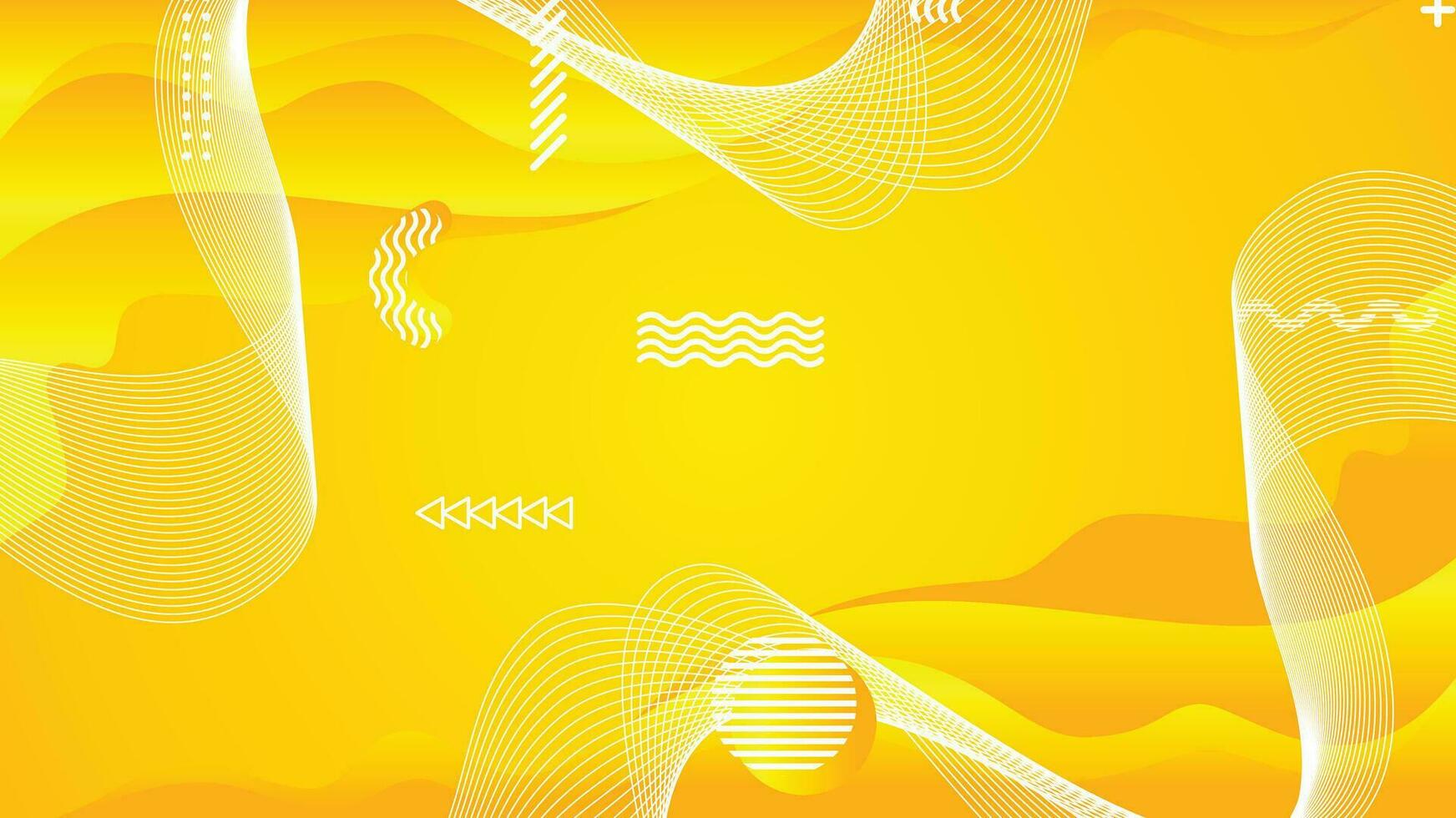 white and yellow fluid shapes abstract background vector