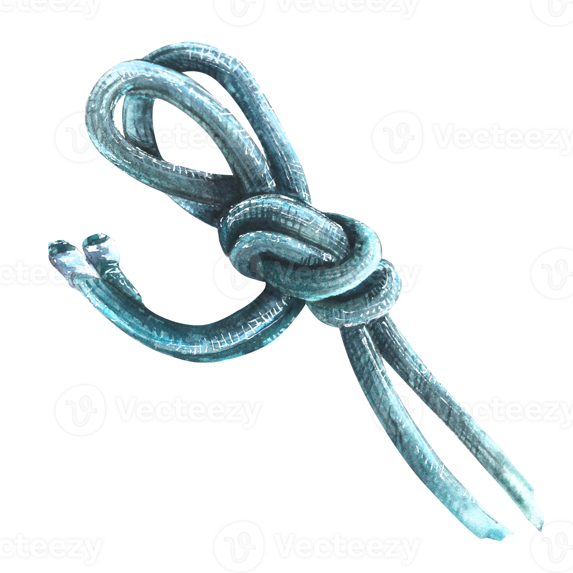 Climbing rope knot Watercolor bouldering illustration. Hand drawn illustration Boulder