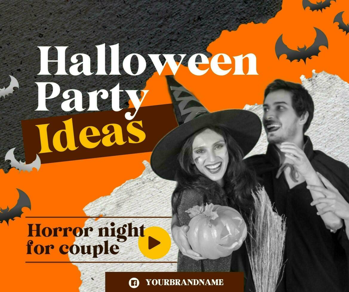 Orange Halloween Bat for Party Ideas Template