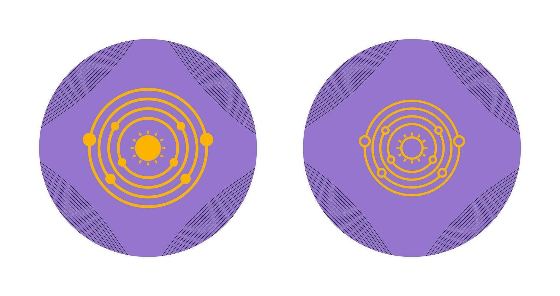 Planets Orbitting Sun Vector Icon