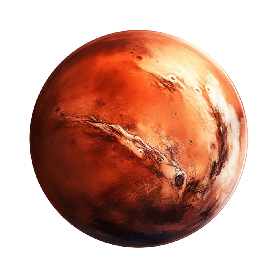 Red mars planet ai generative png