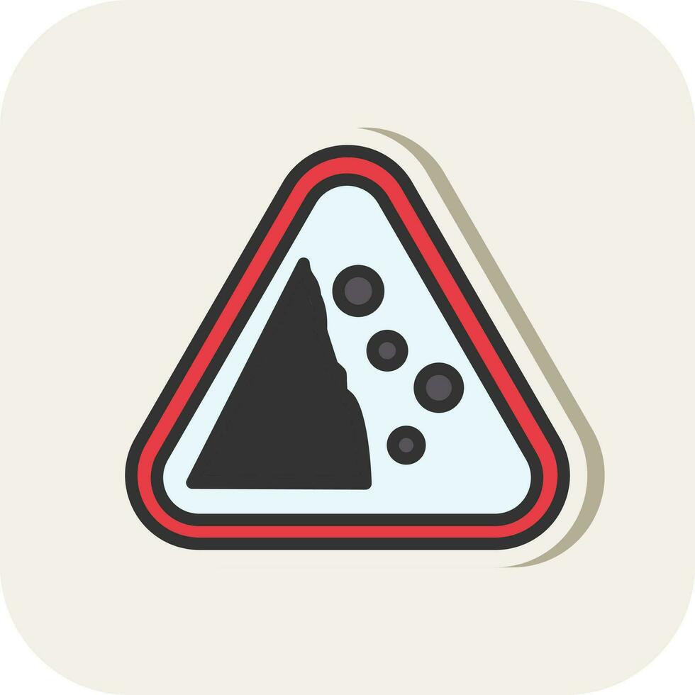 Falling Rocks Vector Icon Design