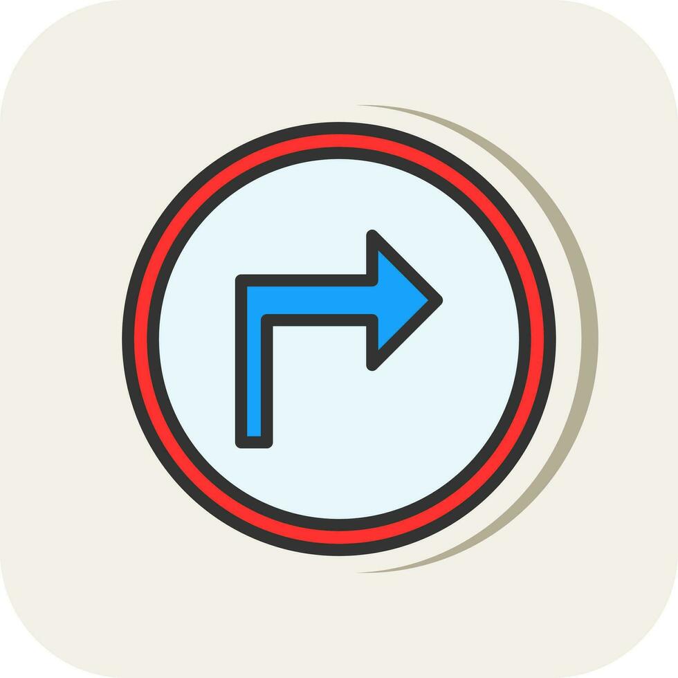 Turn Right Vector Icon Design