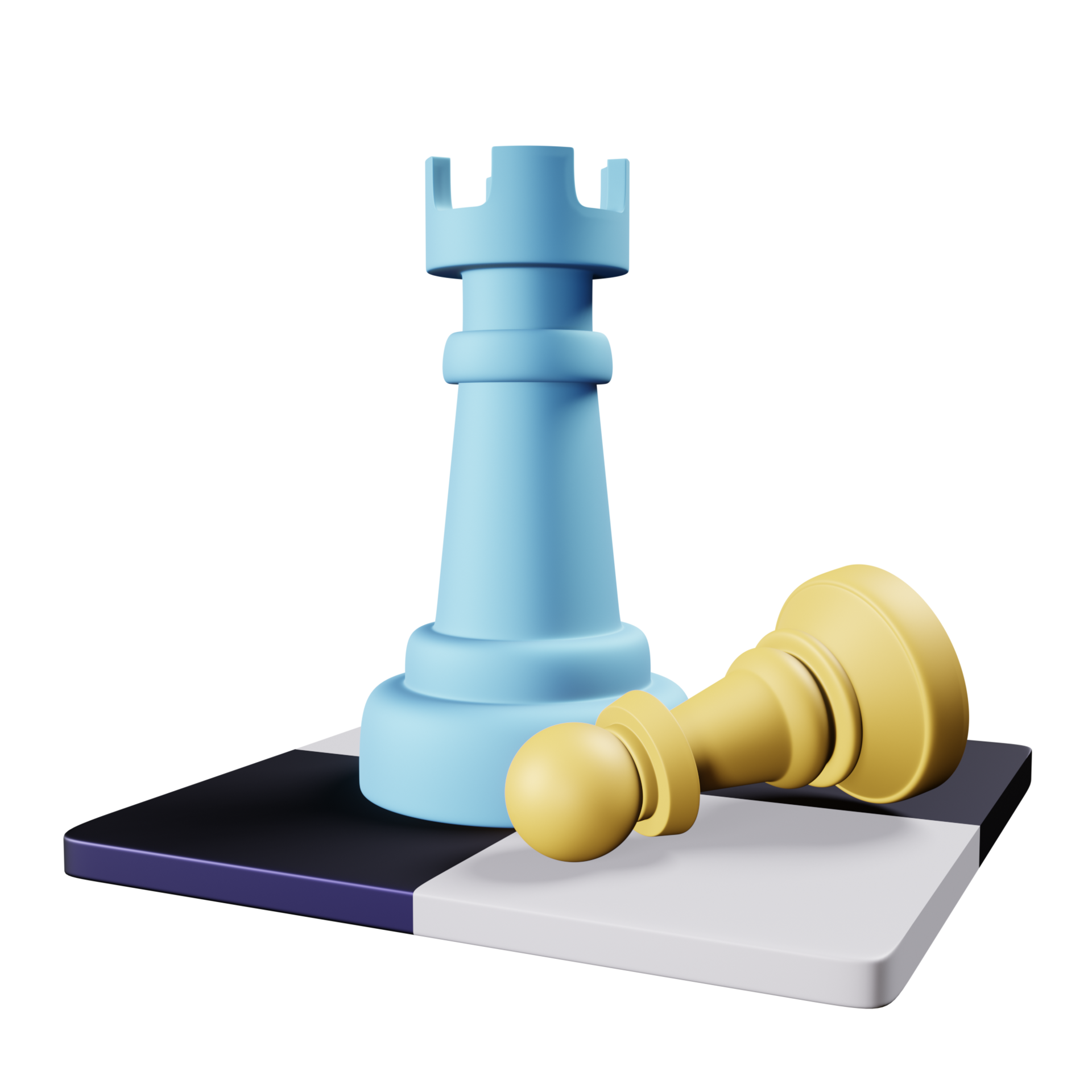 chess board 3d render icon illustration with transparent background, chess  game 21975108 PNG