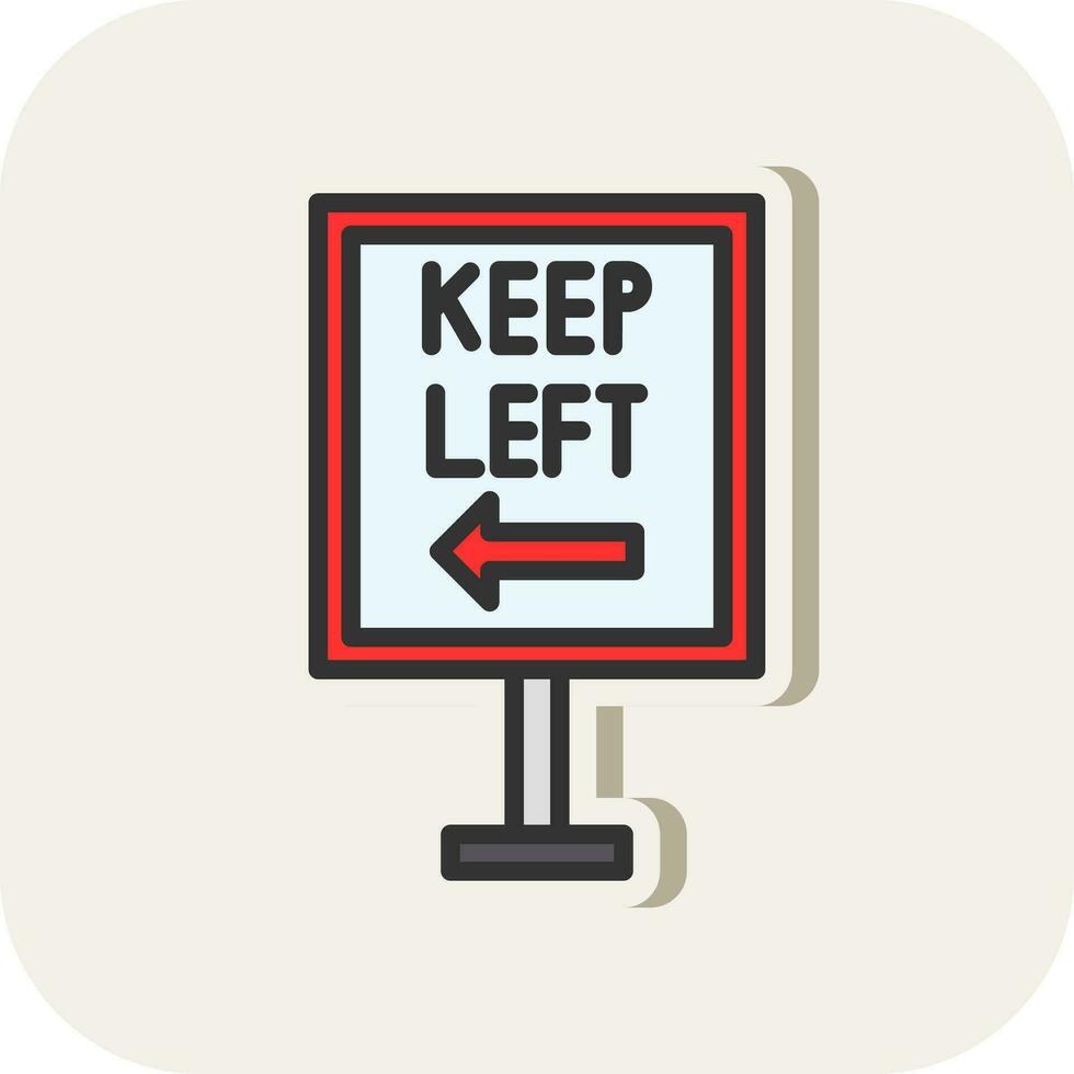 Keep Left Vector Icon Design