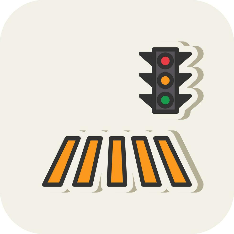 Zebra Crossing Vector Icon Design