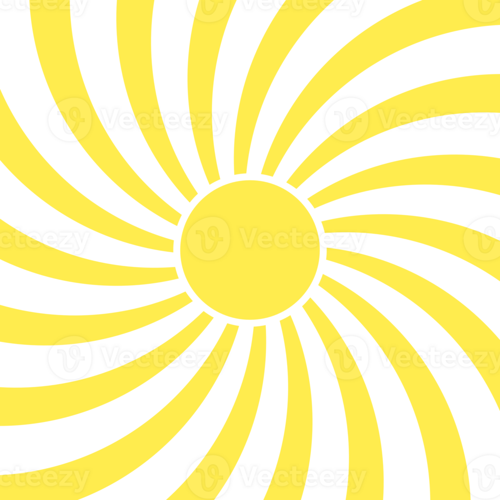 yellow sunshine swirl radius on transparent background. abstract illustration nobody for background backdrop card printing png