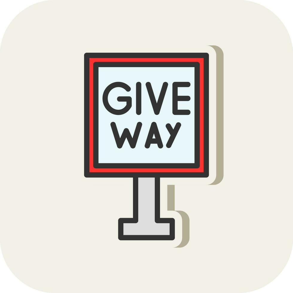 Give Way Vector Icon Design