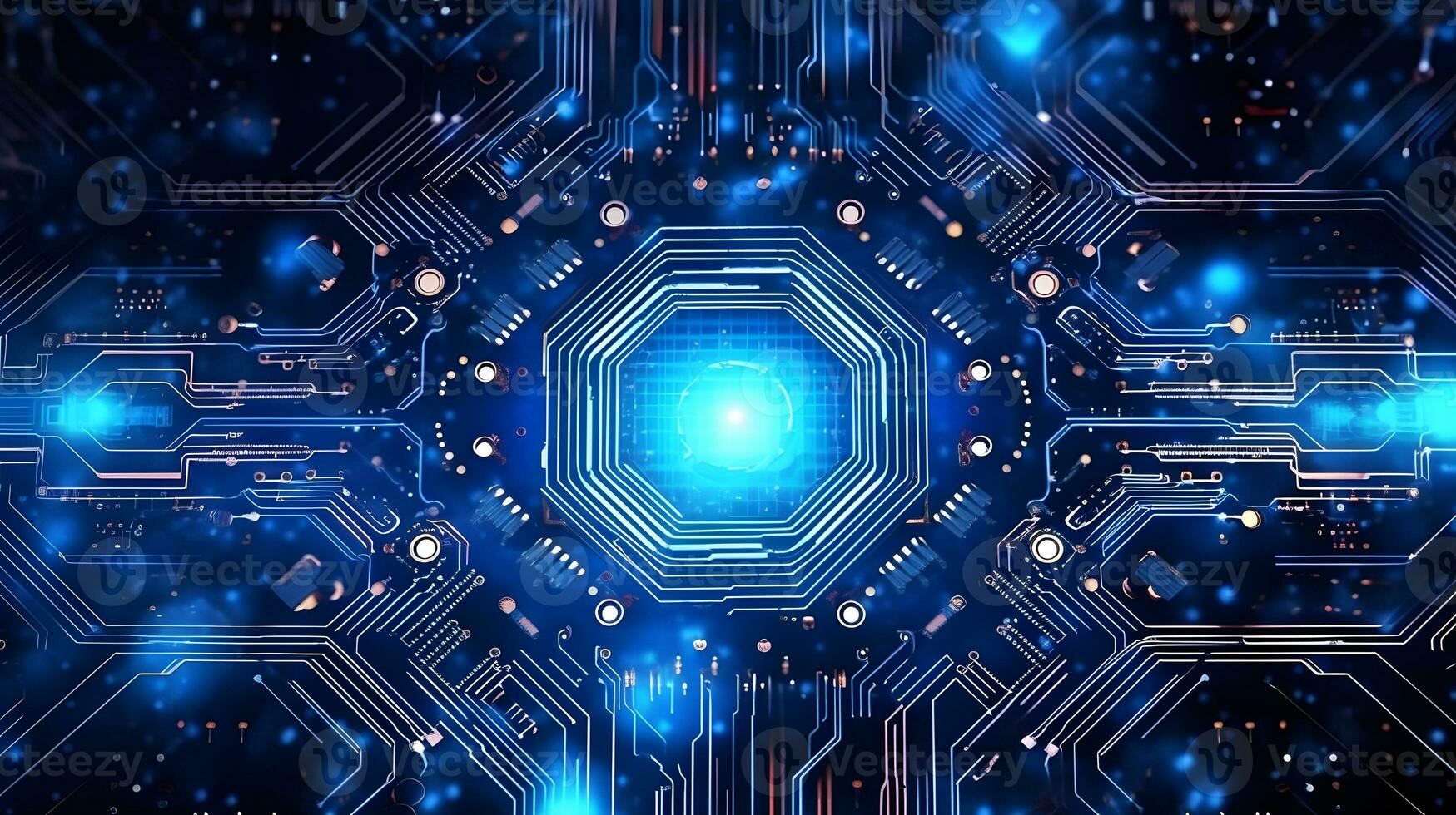 computer chip tehcnology background AI Generated photo