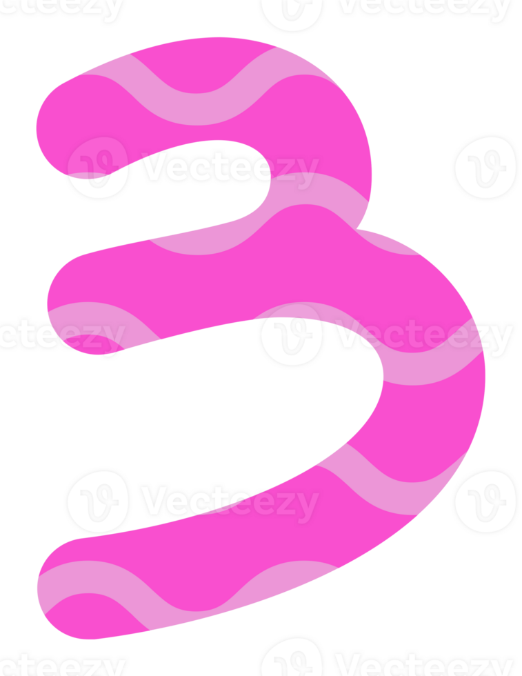 Illustration png cute bright pink numbers