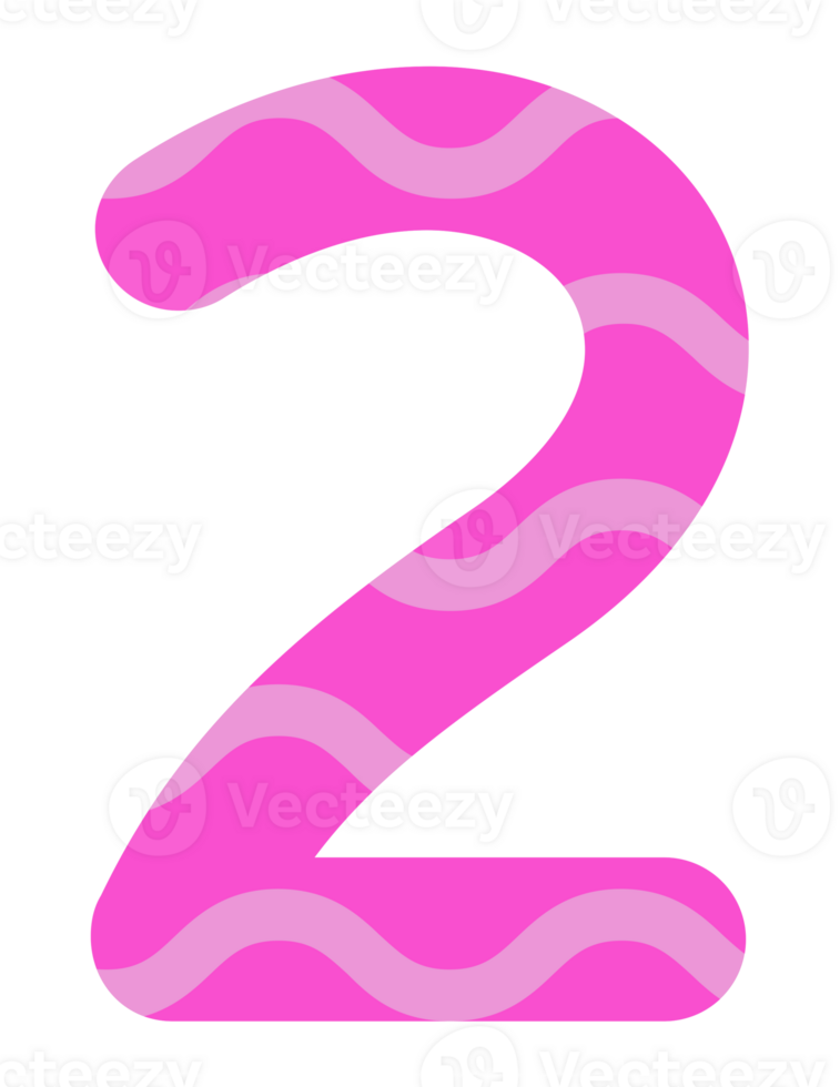 Illustration png cute bright pink numbers