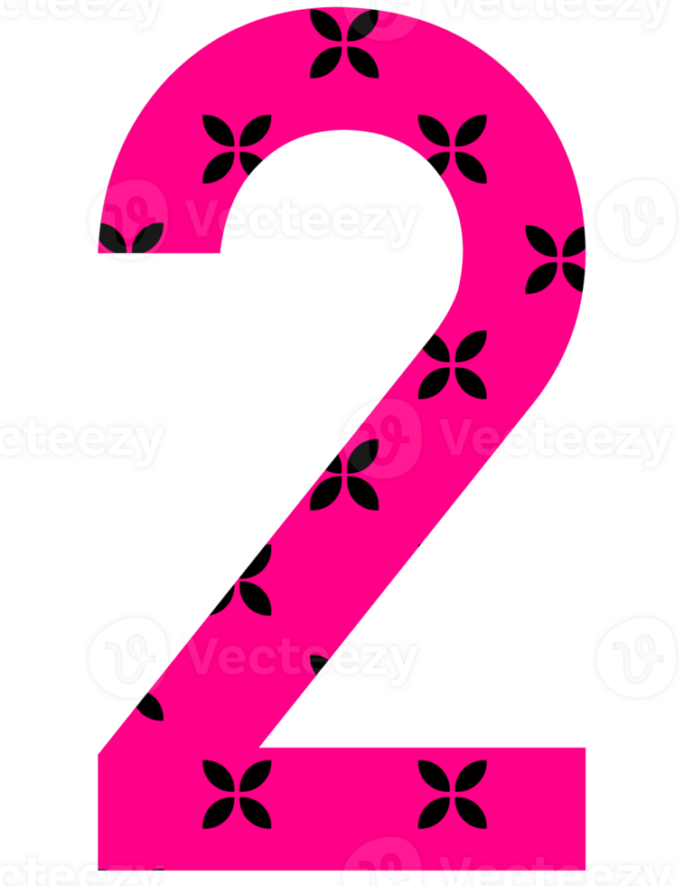 Illustration png cute bright pink numbers