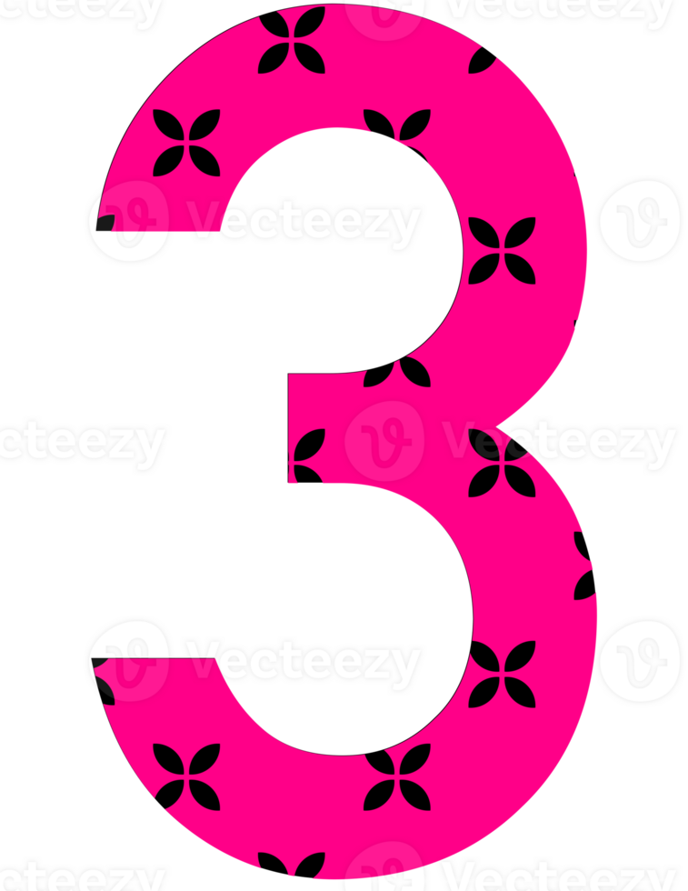 Illustration png cute bright pink numbers 28745991 PNG
