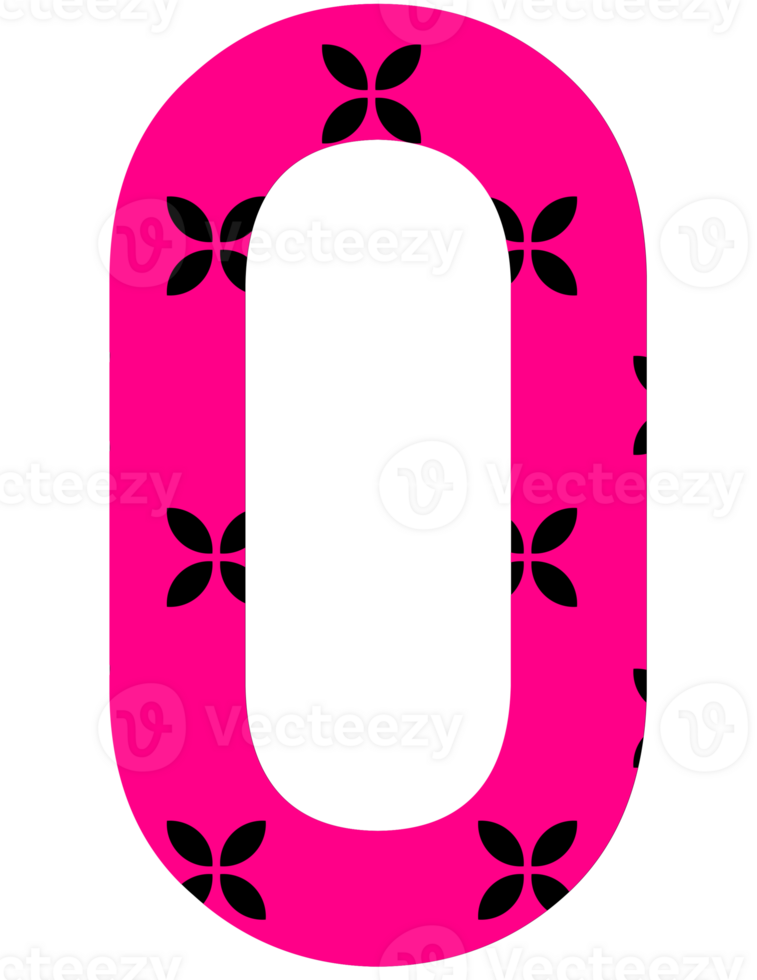 Illustration png cute bright pink numbers