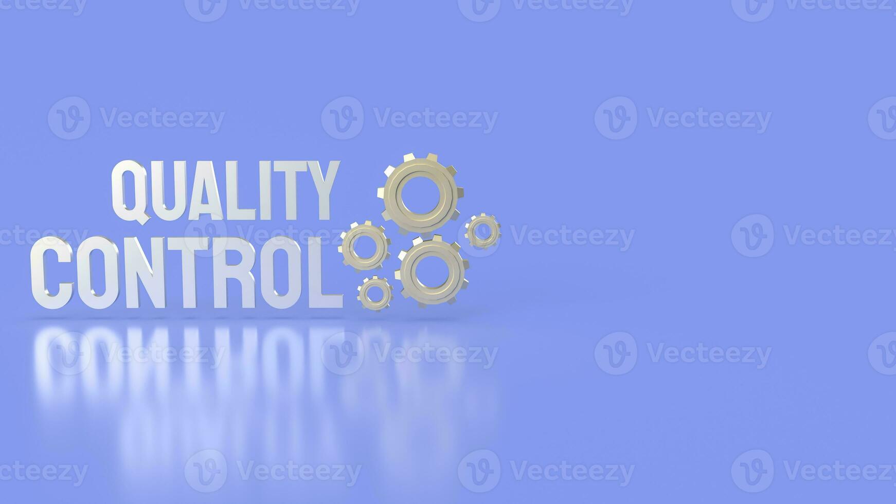 The  Quality control word and gear image 3d rendering photo