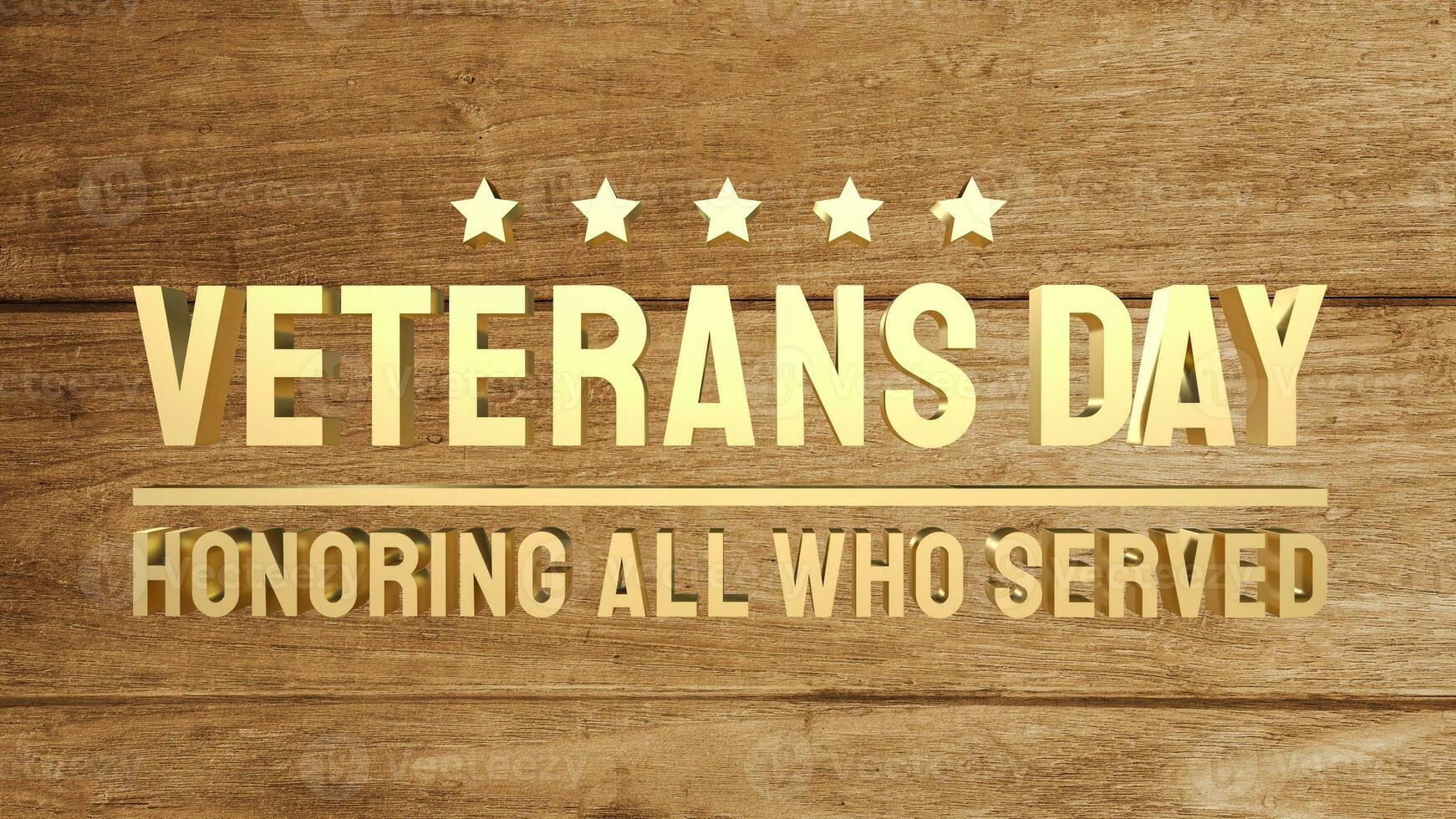 The veterans day gold text for holiday concept 3d rendering photo