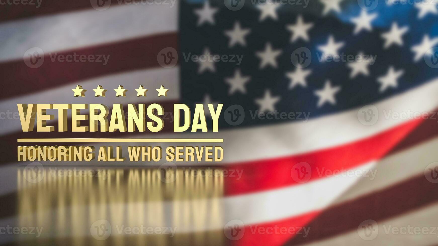 The veterans day gold text for holiday concept 3d rendering photo